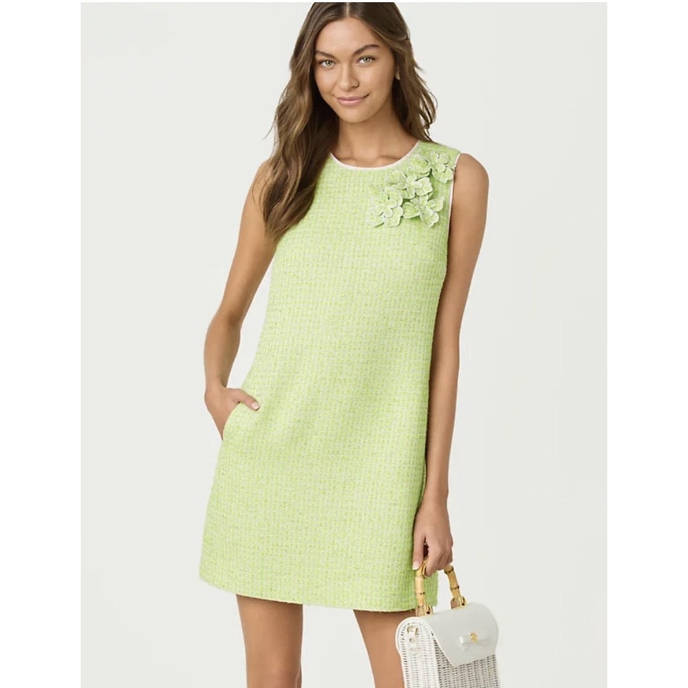Lilly Pulitzer Edita Shift Dress 4 Crocodile Green Fantasy Boucle NWT
